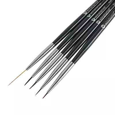 5 Pinceles Para Unas Nail Art Drawing Brush Tiny Detail Fine Line Craft Brushes • $25.95