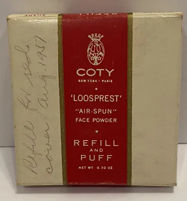 Vintage Coty Loosprest Air Spun Face Powder Refill Vibrant 1957 New • $18.99