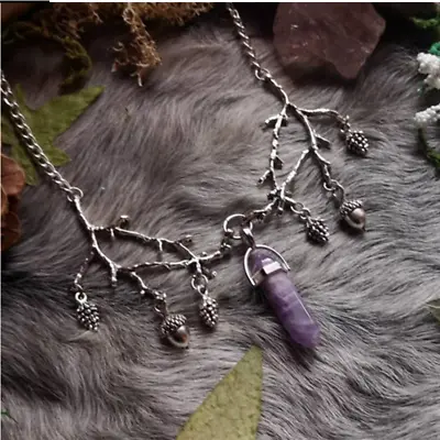 Autumn Acorn Pagan Cottage Core Necklace Wicca Sil Pendant Woodland  Fairy Point • £11.99