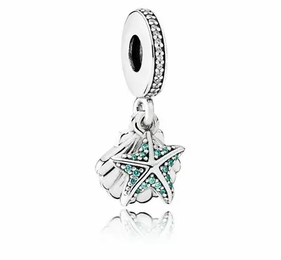 $55 • Buy PANDORA Charm Sterling Silver ALE S925 STARFISH & SEA SHELL DANGLE 792076CZF FI