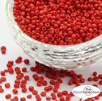 £2.99 • Buy 100g DARK RED OPAQUE GLASS SEED BEADS 11/0 2mm 8/0 3mm 6/0 4mm