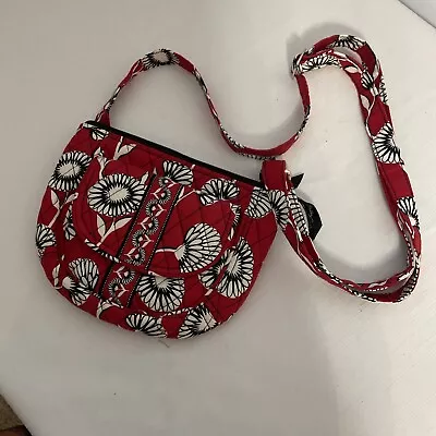 Vera Bradley Retired Print Red Black Deco Daisy Cross Bag • $14