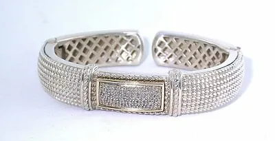 $369.99 • Buy Lois Hill 7 1/2 Inch Slv Sterling Silver Sapphire Hindged Cuff Bracelet Ebs5590