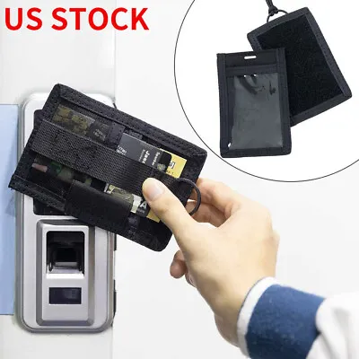 Tactical ID Card Case Patch Neck Lanyard & Credit Card Organizer ID Card Holder • $10.61