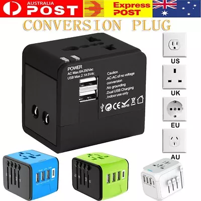 International Universal Travel Adapter 3 USB Type-C Outlet Converter Plug Power • $16.99