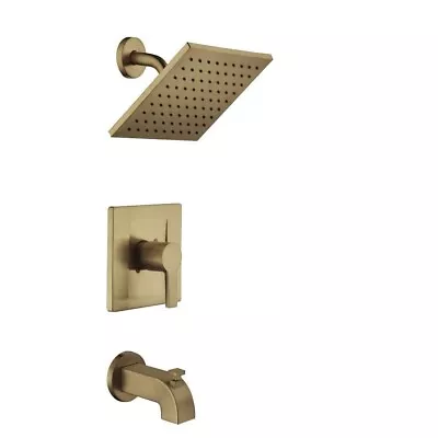 Glacier Bay Tub And Shower Faucet 1-Handle Lever 1-Spray Rectangle Matte Gold • $103.02