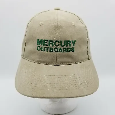 Vintage Mercury Outboard Embroidered Cap Dad Hat Tan Strapback Adjustable KC Cap • $38.97