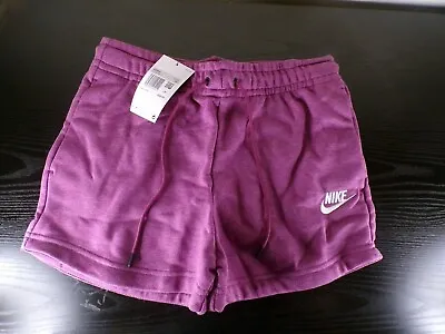 Nike Women's Club Fleece Shorts XS Purple NWT CJ2158-610 SF High Rise MSRP $40 • $7.99