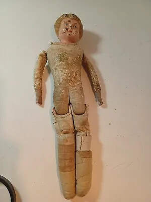 Antique German MINERVA Tin Head Doll 13   • $18.99