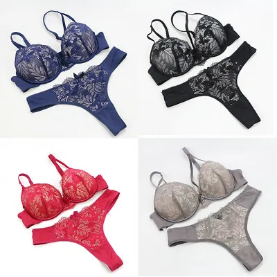 Sexy Women Lace Bra And Panty Sets Push Up Underwear Brassiere Set Lingerie ABCD • $11.38