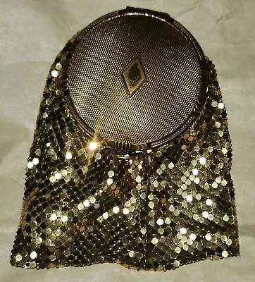 Art Deco Antique EVANS GOLD MESH Minaudiere Powder Compact Evening Bag • $60