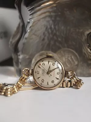 Vintage Lavina 9ct Gold 17 Jewels Antimagnetic Swiss Made Ladies Wrist Watch • $621.63
