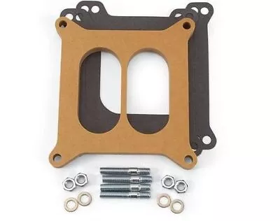 Edelbrock Carburetor Spacer 4-Barrel Square Bore 1/2  Wood Divided-Wall 8725 • $41.95