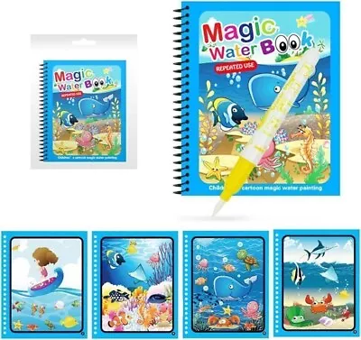 Water Magic Painting Colouring Drawing Book With Free Pen Gift • £5.49