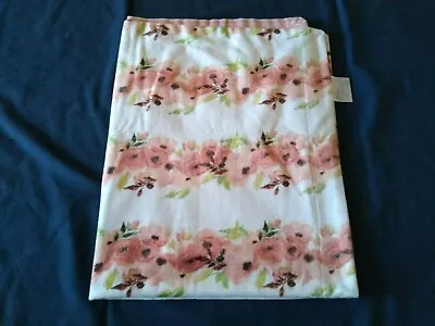 SL Fashions Baby Blanket Pink Mink Reversible Roses Flowers Stripes 40 X 30 • $14