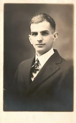 Vintage Postcard 1910's RPPC Man Dressed In Suit Portrait Photo • $11.99