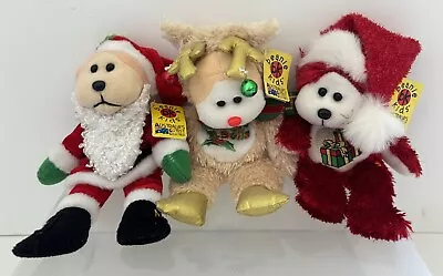 TY Beanie Boo Christmas Theme X3 - Santa Prancer & Prezzie Approx. 15cm W/Tags • $24.99