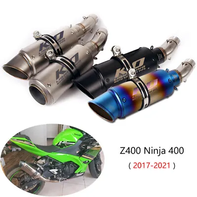 For Kawasaki Z400 Ninja 400 2017-2024 Exhaust Tips 51mm Muffler Pipe Reserve Cat • $97.21