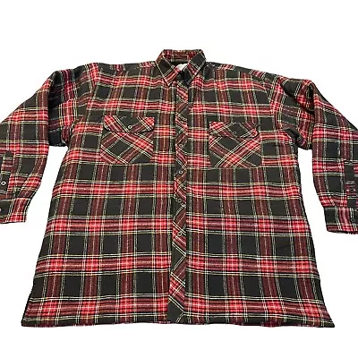 Men's Lumberjack Padded Quilted Check LS Over Shirt Shacket Size Large • £10.39