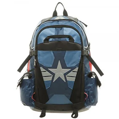 Marvel Captain America Backpack With Luminous Streak Travel Laptop Bag Schoolbag • $47.84