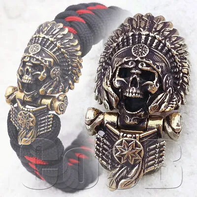 CooB Paracord Buckle Shackle INDIAN CHIEF SKULL For Paracord Bracelet Lanyard  • $39.99