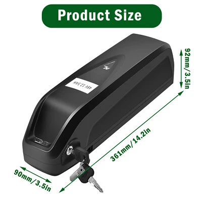 $195.99 • Buy 48V 12.5Ah Downtube Lithium Ebike Battery Fit 350W/500W/750W/1000W Motor