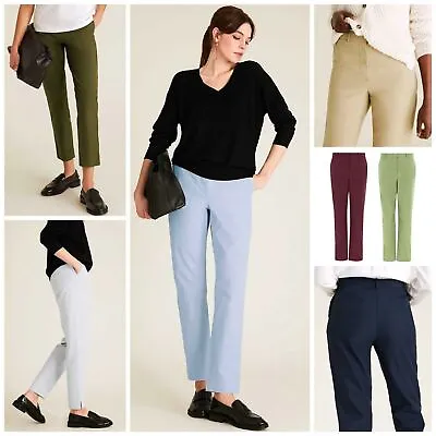 £14.95 • Buy Ex M&S Ladies Cotton Straight Chinos Chino Trousers Stretch Marks & Spencer