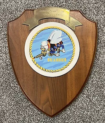 SEABEES US Navy Construction Battalion Logo VTG 12x10” Wall Plaque Sign • $67.99