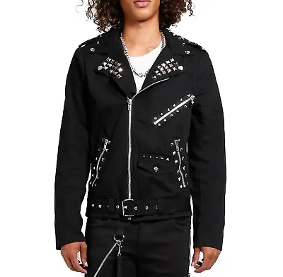 Northern Star Men's Gothic New Fashion Black Judas Moto Goth Jacket • $103.99