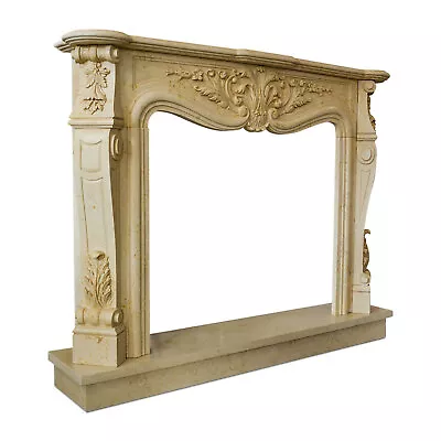 Fireplace IN Marble Yellow Sienna With Decoration Style Louis XVI L.59 1/8in • $8191.45