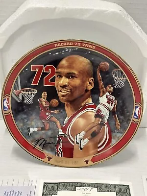 Michael Jordan  RECORD 72 WINS  Plate By Upper Deck And Bradford Exchange • $30.99