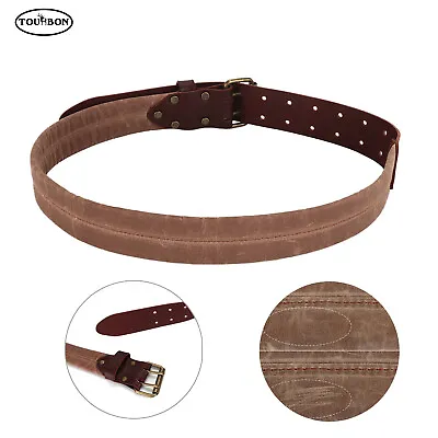 $32.01 • Buy TOURBON 2  Wide Tool Holder Waist Belt Canvas Leather Heavy Duty Carry Work Belt