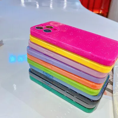 $7.25 • Buy Glitter Shockproof Silicone Soft Case For IPhone 14 13 Pro Max 12 11 XR Xs Cover