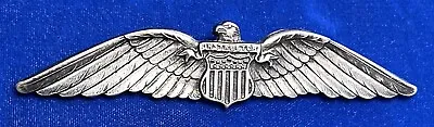 WWII US Army Air Corps AAF Sterling Silver Instructor Pilot Uniform Wing Named • $165