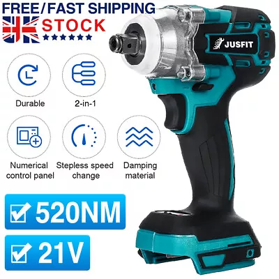 £21.99 • Buy JUSFIT 1/2  Cordless Impact Wrench Brushless Driver For Makita Replace Battery