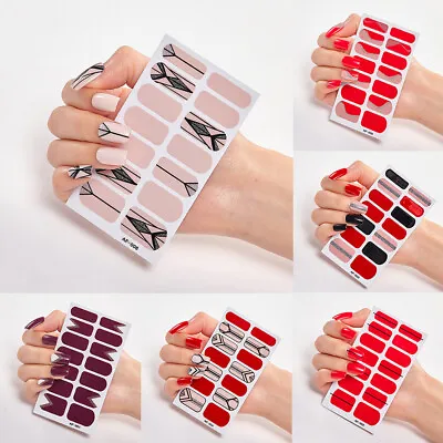 14Tip Nail Art Stickers Self-Adhesive DIY Stylish Nail Wraps Full Cover Sticker • $0.73