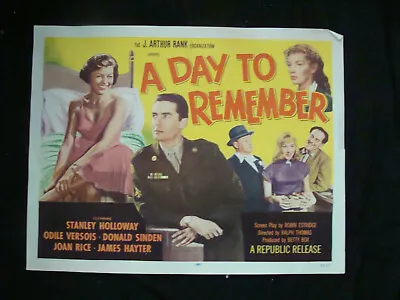 = A DAY TO REMEMBER Movie Poster STANLEY HOLLOWAY 1/2sheet 1955 • $22