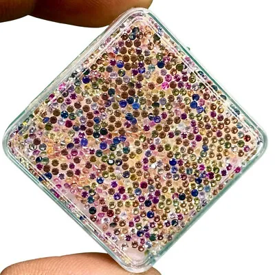 50 Pcs Natural Multi Sapphire 1.4mm Round Diamond Cut Loose Gems Wholesale Lot • $17.99