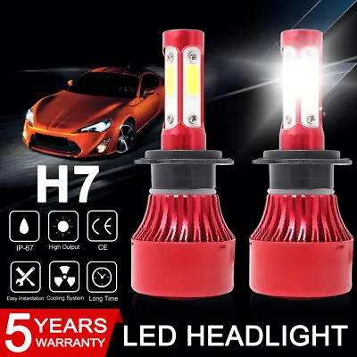 2x Super Bright H7 LED Headlight Bulbs Conversion Kit High Low Beam 6000K White • $9.99