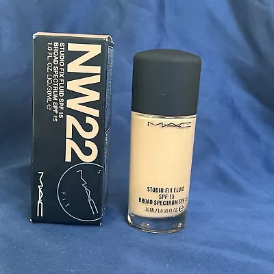 NW22 ~ MAC Studio Fix Fluid Foundation SPF15 1oz/30ml 24hr Wear ~Warm Beige READ • $28.80