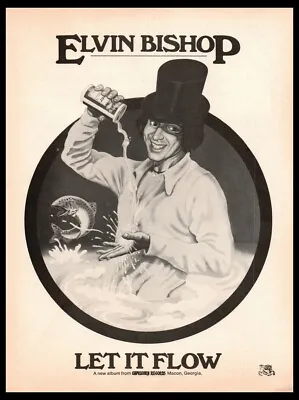 1974 Elvin Bishop-Let It Flow Print Ad/mini Poster-VTG Man Cave Music Room Décor • $9.75