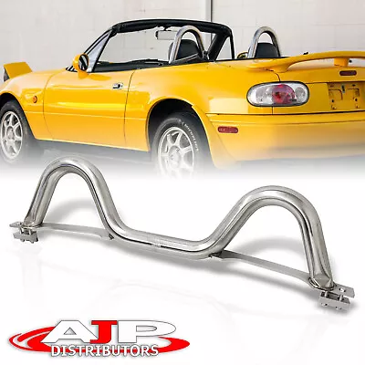 Stainless Steel Chrome Euro Style Roll Bar For 1990-2005 Mazda Miata MX5 NA NB • $82.99