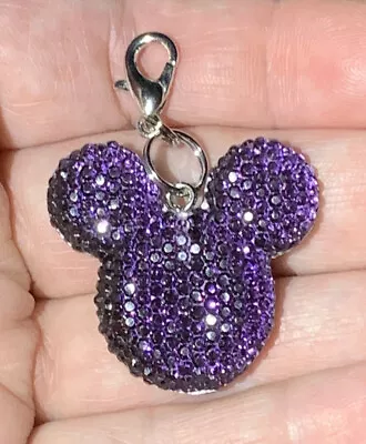 Purple Shiny Mickey Mouse Charm Zipper Pull & Keychain Add On Clip!! • $3.85