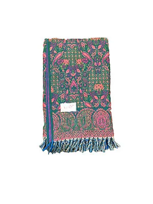 Paisley Floral Print Reversible Blanket/Shawl Himalayan Handmade Yak Wool • $39.99