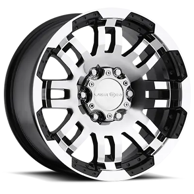 1 New 17x8.5 Vision 375 Warrior Black Machined Face 6x127 6x5 ET25 Wheel Rim • $157.42