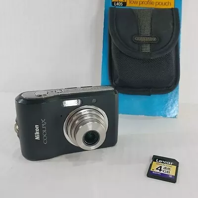 Nikon COOLPIX L16 7.1MP Black Digital Camera Bundle TESTED Case 4GB Memory Card • $49