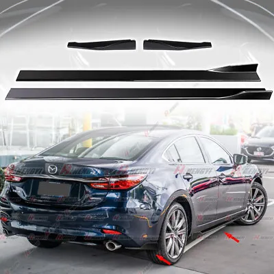 For 2019-2021 Mazda 6 Atenza Painted Black Side Skirt Rear Side Splitter • $71.99