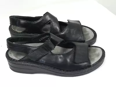 Mephisto Mobils Sandals Womens 38 Black Leather Strappy Sandals • $37.99