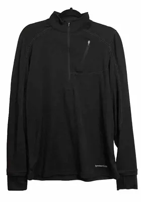 Terramar Shirt Mens Size M Climasense Base Layer Black 1/4 Zip Pocket Outdoor • $15.90