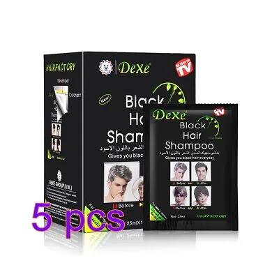 Dexe Black Hair Shampoo 5 Minutes Instant Dye Long Lasting Hair Darkening UK • £26.45